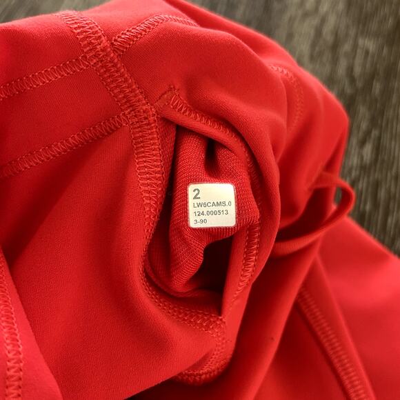 EUC Lululemon Wunder Train High-Rise Crop 23” Leggings Hot Heat Red Size 2 Train - Picture 3 of 15